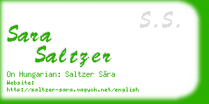 sara saltzer business card